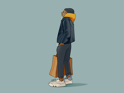 shopping 2d cartoon character characterdesign characterdevelopment illustration streetwear