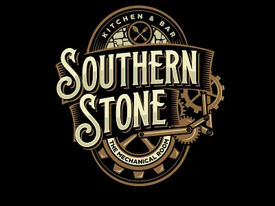 southern stone brand identity branding classic graphicdesign illustration logodesign mechanic mechanics steam punk steampunk stone vector vintage vintage logo