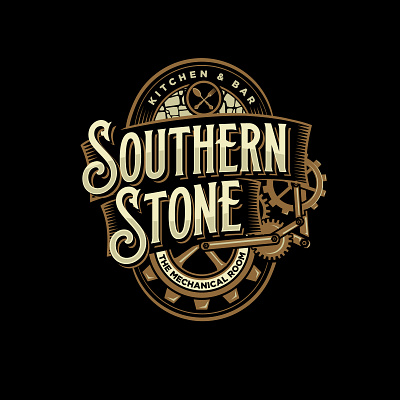 southern stone brand identity branding classic graphicdesign illustration logodesign mechanic mechanics steam punk steampunk stone vector vintage vintage logo