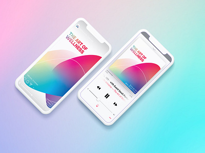 The Art of Wellness - Podcast Cover Art branding bright color pallette colorful contrast cover art design gradient holographic illustrator podcast podcast art rainbow type vector wellness