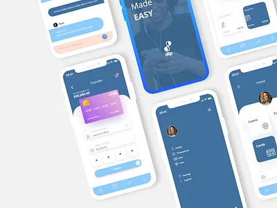 DIP Banking App adobe xd design illustration mobile mobile app design photoshop ui ux web xd