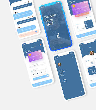 DIP Banking App adobe xd design illustration mobile mobile app design photoshop ui ux web xd