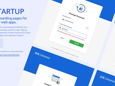 STARTUP - On-boarding Pages for Your Web Apps change password confirm email page create account forgot password forgot password ui free download freebies login account onboarding illustration onboarding screens onboarding ui reset password sign in page signup signup page