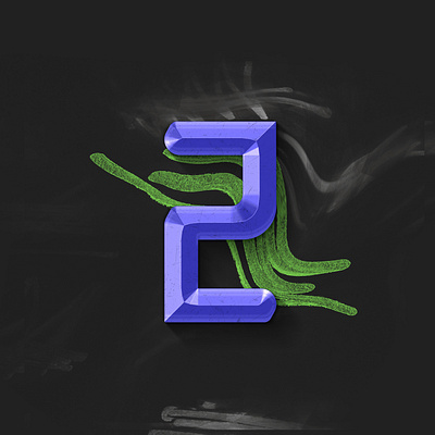 Number 2 36daysoftype07 3d 3dlettering abstract design geometry photoshop shape typography