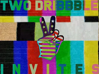 Two Dribbble Invites Giveaway after effects animation branding broadcasting colors creative design drafts dribbble invite fingers glitch hands illustration invites logo motion design motion graphics television trend tv
