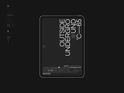 URS black branding minimal monochrome music typography ui ux vector web