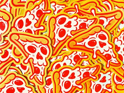Pizza Stickers! illustration pepperoni pizza sticker texture