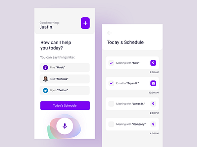 Voice Assistance App - (UI Design) adobe xd dailyui figma minimal minimalism search search app sketch ui ux voice voice app voice assistance voice search