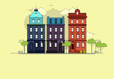 san francisco apartment art color cty design drawing graphic house houses illustrator minimal sanfrancisco vector