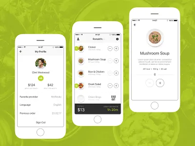 Office Lunch App app design food app ios app iphone app ordering food ui