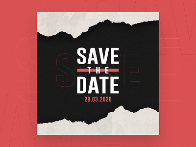 Save The Date 2020 art date design effect new noise paper save single