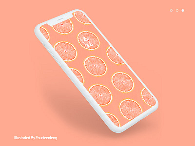 Grapefruit wallpaper design food fruite illustration wallpaper 手绘