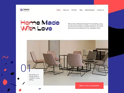 Interior design firm website (WIP) apartment branding construction decor design designer designer logo header home homepage interface interior neel patterns prakhar property sharma ui ux web website