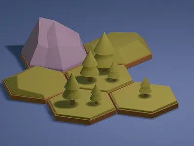 Cute Hexagonal Tabletop Tiles 3d dream illustration
