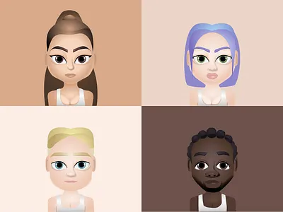 Avatar Designs for Charater Creation Interface 2d art 2d character 3d art 3d character avatar avatar design avatars character design digital illustration game art illustration