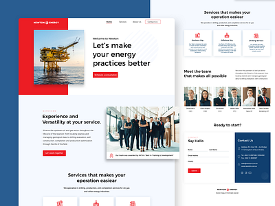 Landing Page - Newton Energy arley alvarez business color corporate executive indsutry landingpage red uidesign uidesigner uidesignpatterns uidesigns uxdesigner uxdesing uxui web website website concept website design