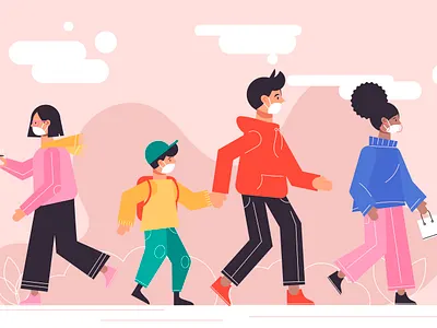 People wearing medical mask colorful design illustration medical medical mask people medical mask people