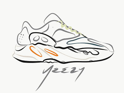 Yeezy 700 Wave Runner branding design hand drawn illustration ipad ipaddrawing kanye west line art lineart logo logo design logotype orlando sneaker head sneakerhead sneakers typography vector vectors yeezy