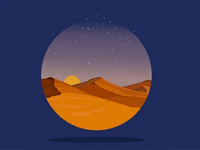 Desert Sun circle circle design desert illustration illustrator sand sand dunes sun
