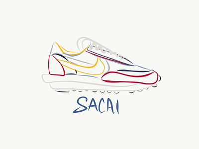 Nike LD Waffle Sacai branding design illustration ipad lineart logo logo design nike nike running nike shoes orlando sneaker art sneakerhead sneakers vectors