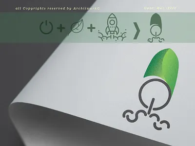 Logo design concept "digital leaf rocket" ! branding design digital health innovation leaf logo rocket