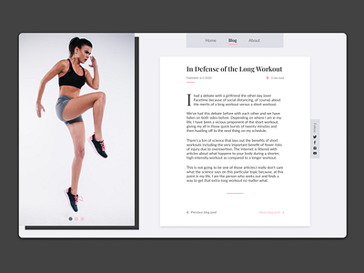 Daily UI 035 - Blog Post blog blog design blog post blogger blogging blogpost daily 100 daily 100 challenge daily challange daily ui daily ui 035 dailyui design fitness fitness blog ui