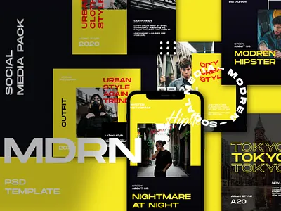 MDRN - Social Media Instagram agency artist branding business creative custom project design instagram template portfolio post stories urban