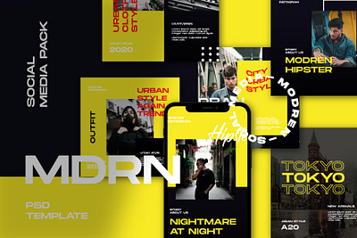 MDRN - Social Media Instagram agency artist branding business creative custom project design instagram template portfolio post stories urban