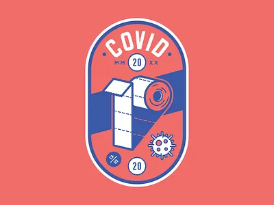 Covid-19 Badge Concept badge concept corona covid home icon illustration logo paper pin stay toilet virus