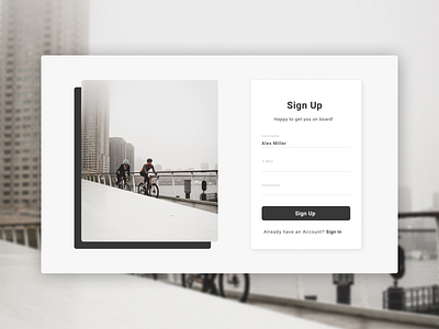 Sign Up / UI Challenge challenge cycling daily ui challenge desktop figma frontend login modal screen design sign up signup sketch ui ui design ui design challenge welcome