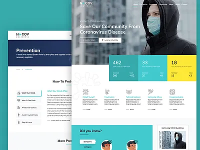 NoCov - Coronavirus Social Awareness Template covid covid19 css design html html5 premium ui ux
