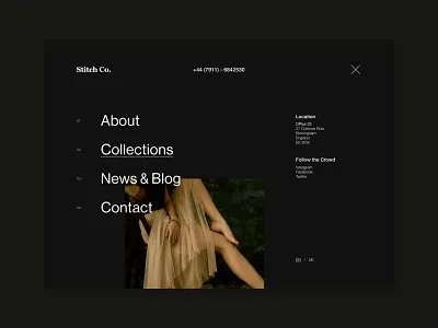 Stitch Co - Menu apparel artwork design desktop exploration graphics interface menu ui ux website design
