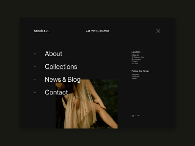 Stitch Co - Menu apparel artwork design desktop exploration graphics interface menu ui ux website design