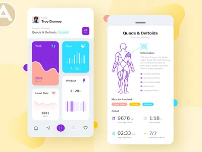 UI/UX Design For Workout App animation branding design illustration illustrator logo typography ui ux vector