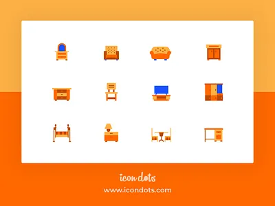 Icon Pack - Furniture flat icons iconography icons design icons set illustration ui vector icons
