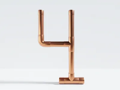 36 days of type - 4 36days 36daysoftype 3d blender copper design four illustration