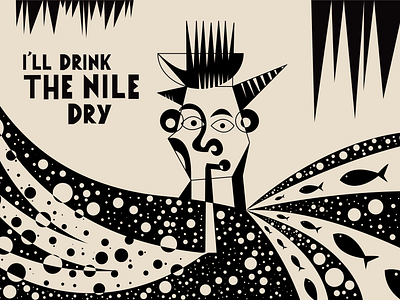 I'll Drink the Nile Dry bitter campari campari depero design drink dry egypt fish fortunato fortunato depero futurism hong kong italian futurism nile retro