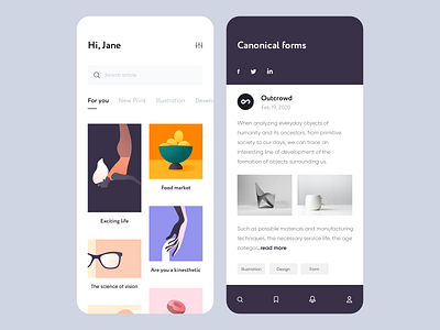 Mobile App - Vision app clean colors design illustration minimal mobile ui ux