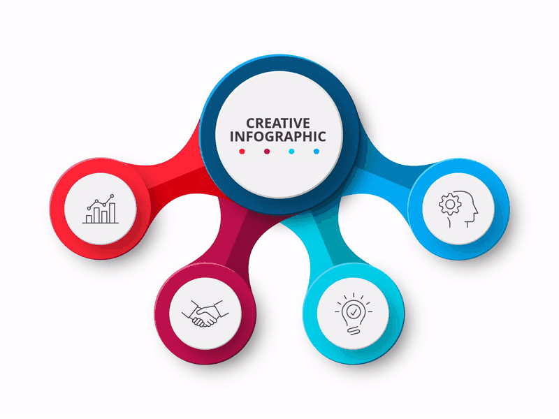 5 steps powerpoint infographic template abstract animated circle infographic options ppt template steps