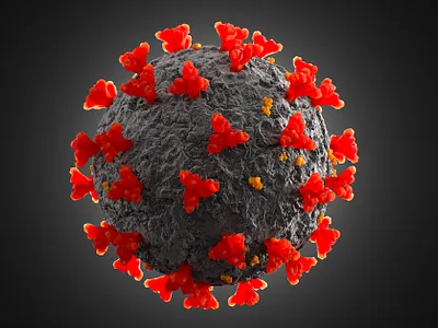 Covid-19 3d abstract concept coronavirus render virus