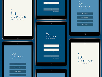 Cyprus branding app branddesign branding login form login screen logo logodesign splashscreen typography ui ux vector web