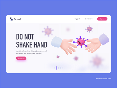 Do not shake hand art button color coronavirus covid19 creative design do not shake hand do not shake hand exploration hero illustration minimal social distancing ui vector vector art virus visual website