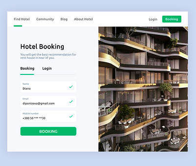 Hotel Booking daily ui dailyui design