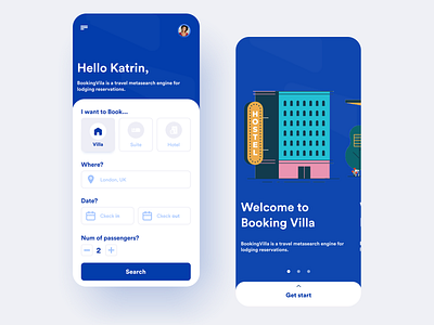 BookingVila - Booking Mobile app adobe xd app app design book booking booking app brand business concept design figma flat interface minimal rent reservation reserve startup ui ux