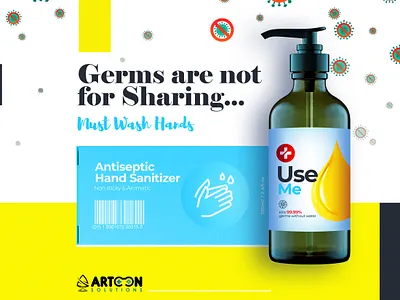 Must wash hand - Fight COVID19 2020 trend anticipation corona coronavirus covid 19 covid19 hand lable packing packing design photoshop poster posters product product design sanitizer soup stay home stay safe wash your hands