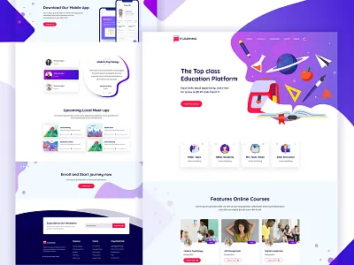 Learning Platform Landing Page art booking branding conferencing course coursera design e learning education landing page learning app learning platform lettering online platform design school skillshare teaching trend udemy webdesign ui design uixfold website concept