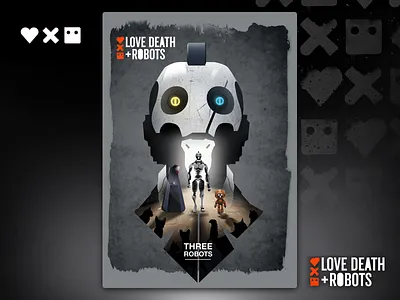 Love Death + Robots - Three Robots Poster illustration apocalypse cats illustration lovedeathandrobots netflix poster poster art poster design robots