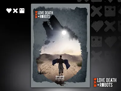 Love Death + Robots - Shape Shifters Poster illustration death illustration lovedeathandrobots moon netflix poster poster art poster design robots shape soldier werewolf wolf