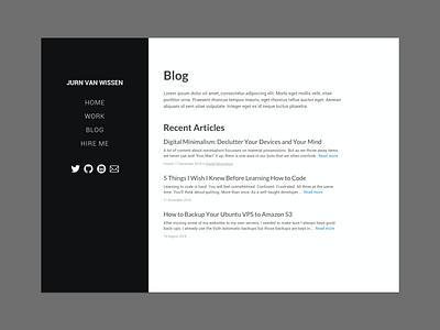 Blog homepage - personal website typography ui web