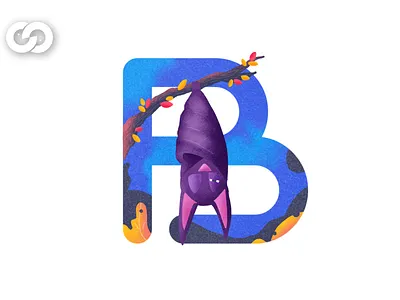 Letter “B” Bat 2020 alphabet art artist best color design illustration illustrator letter series trend vector